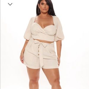 Mimosa And Chill Short Set - Nude